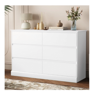 White Dressers Bedroom Dresser 6 Drawer Storage Chest of Drawers